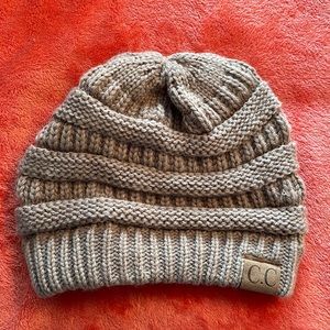 C.C Warm Chunky Brown Soft Stretch Cable Knit Beanie One Size
